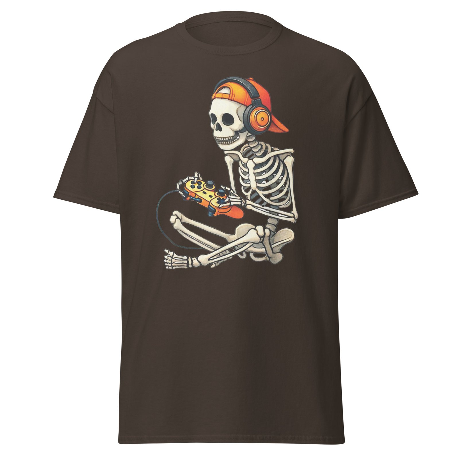 Halloween Skeleton Gamer Video Gaming Boys Men Tees T-Shirt - Image 7