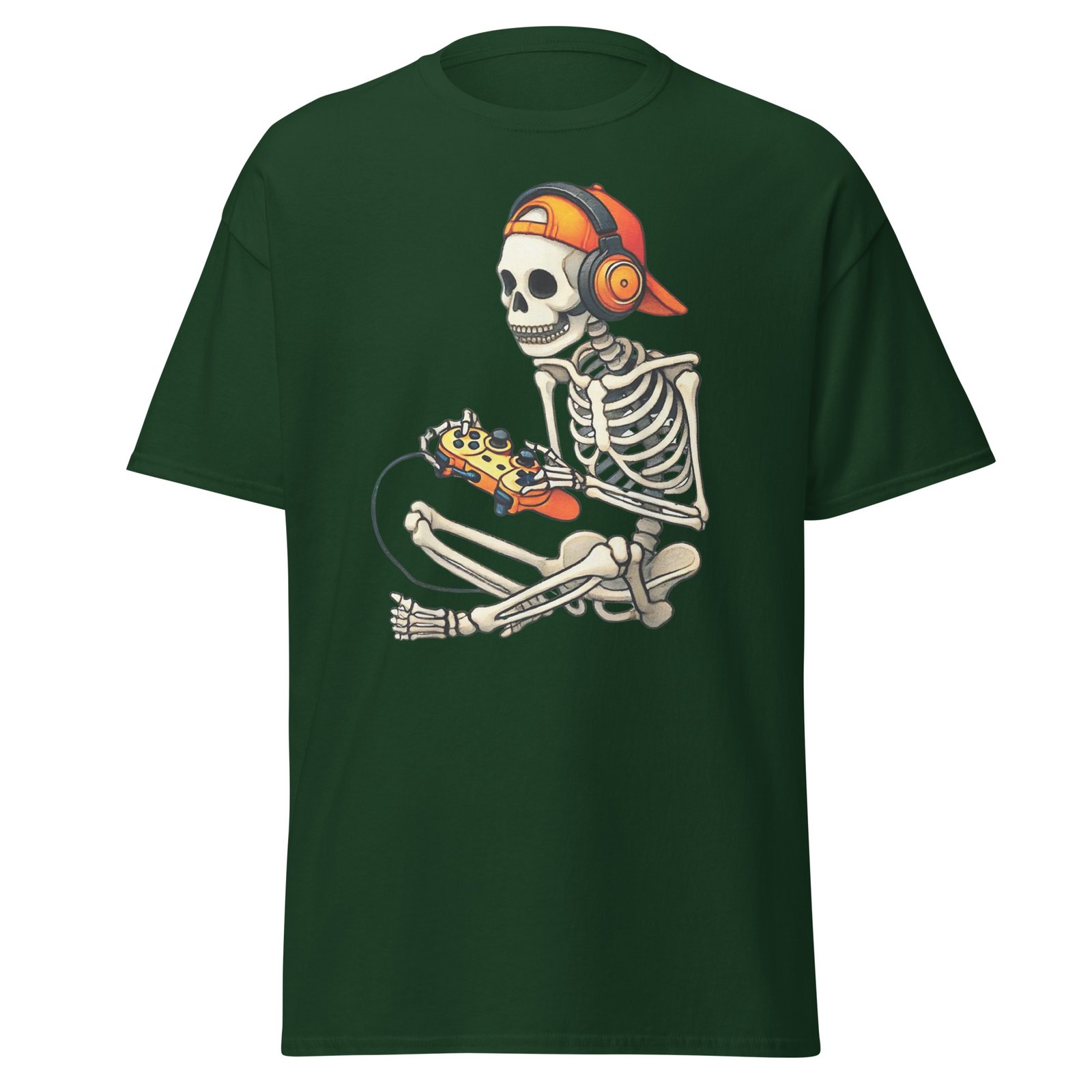 Halloween Skeleton Gamer Video Gaming Boys Men Tees T-Shirt - Image 6