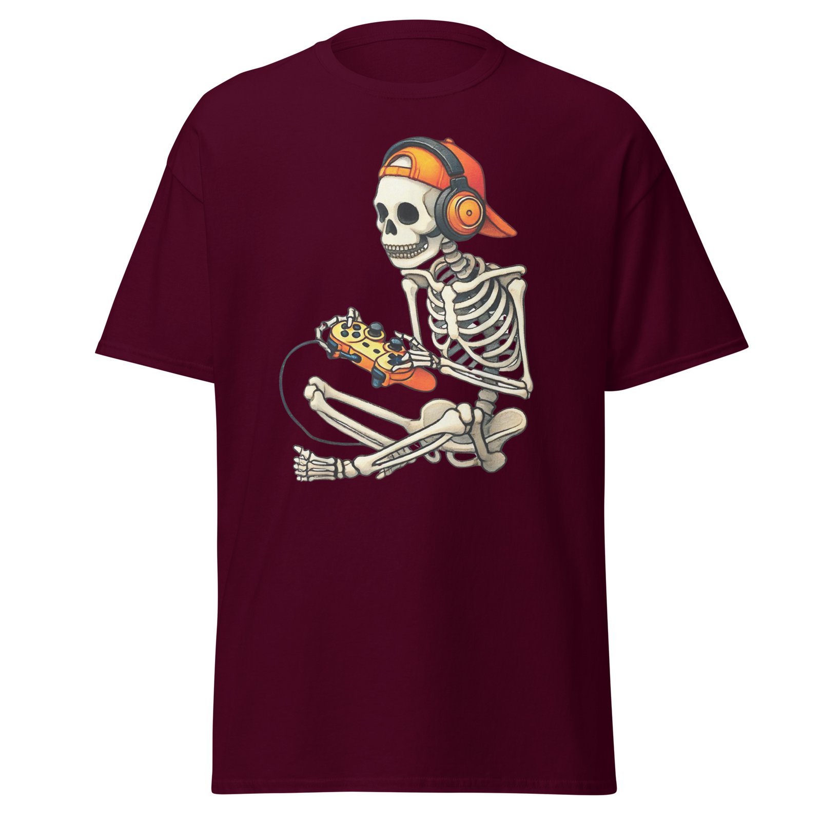Halloween Skeleton Gamer Video Gaming Boys Men Tees T-Shirt - Image 2