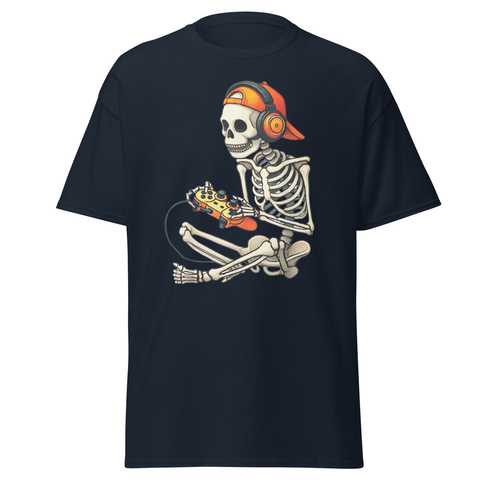 Halloween Skeleton Gamer Video Gaming Boys Men Tees T-Shirt - Image 3