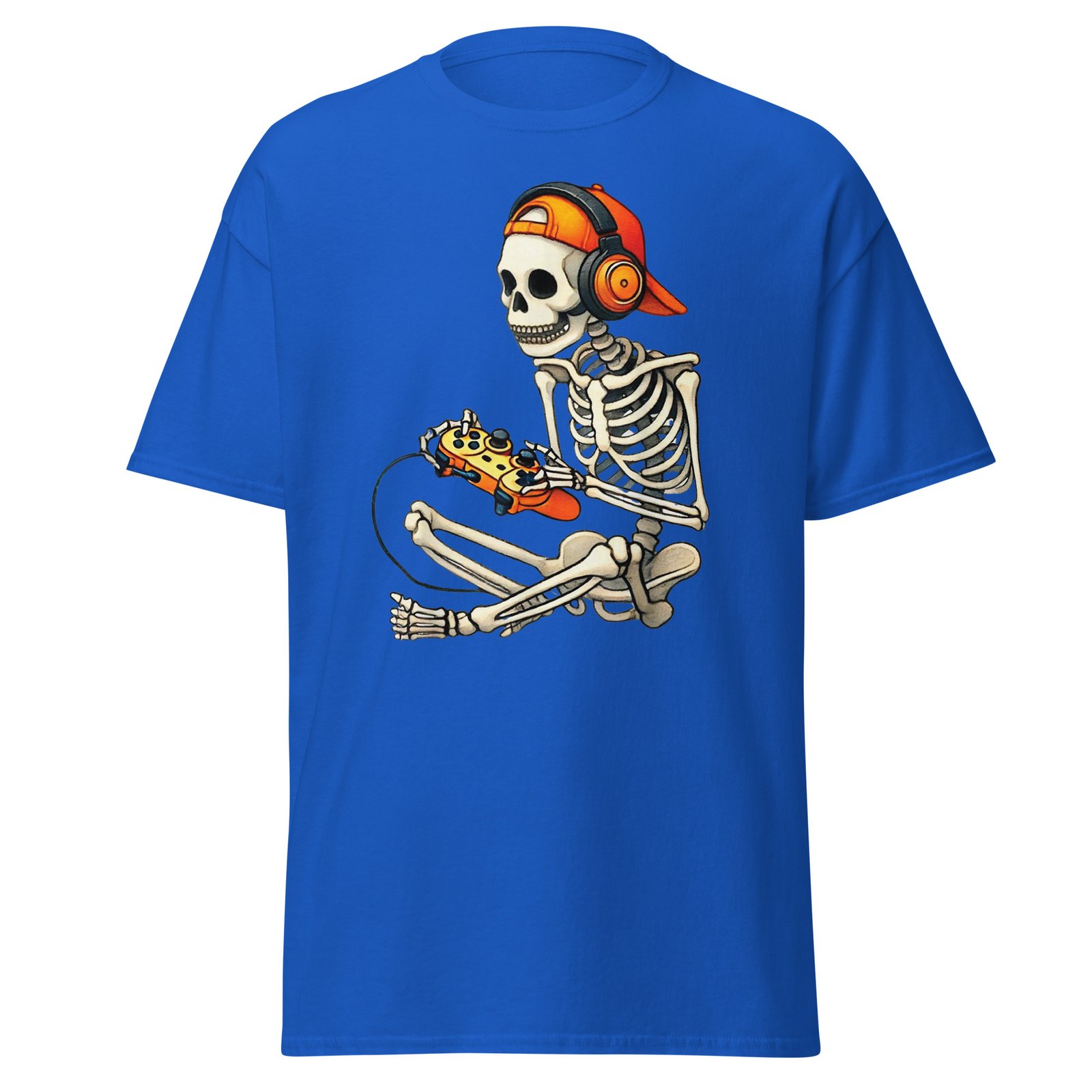Halloween Skeleton Gamer Video Gaming Boys Men Tees T-Shirt - Image 9
