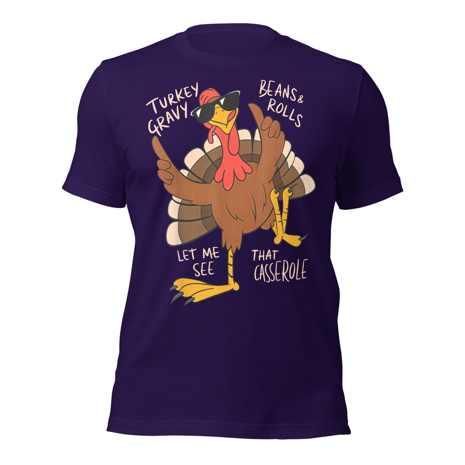 Turkey Gravy Beans And Rolls Casserole Funny Thanksgiving T-Shirt - Image 5