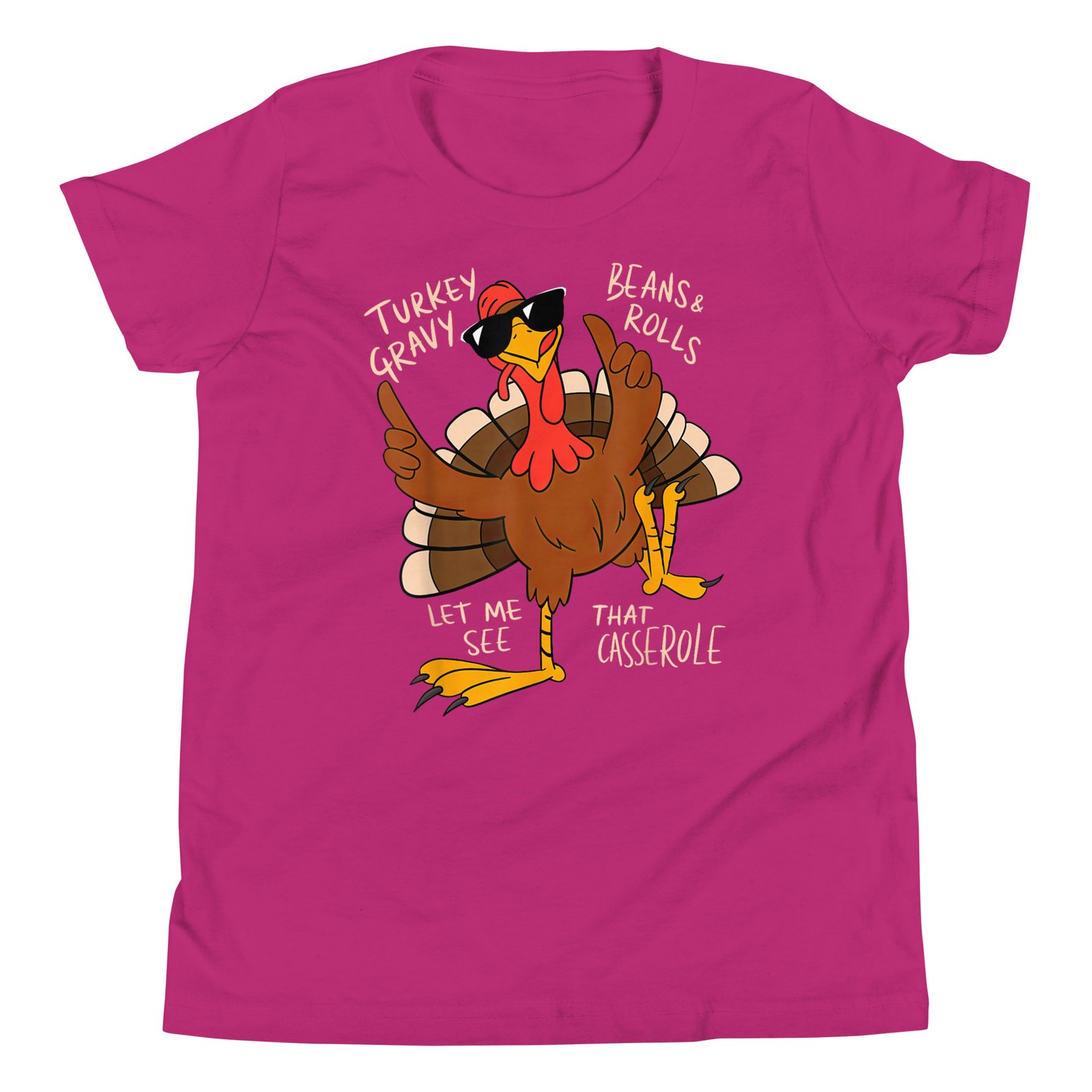 Turkey Gravy Beans And Rolls Casserole Funny Thanksgiving T-Shirt - Image 8