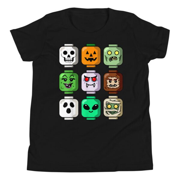 Halloween Building Brick Head Pumpkin Ghost Zombie Boys T-Shirt