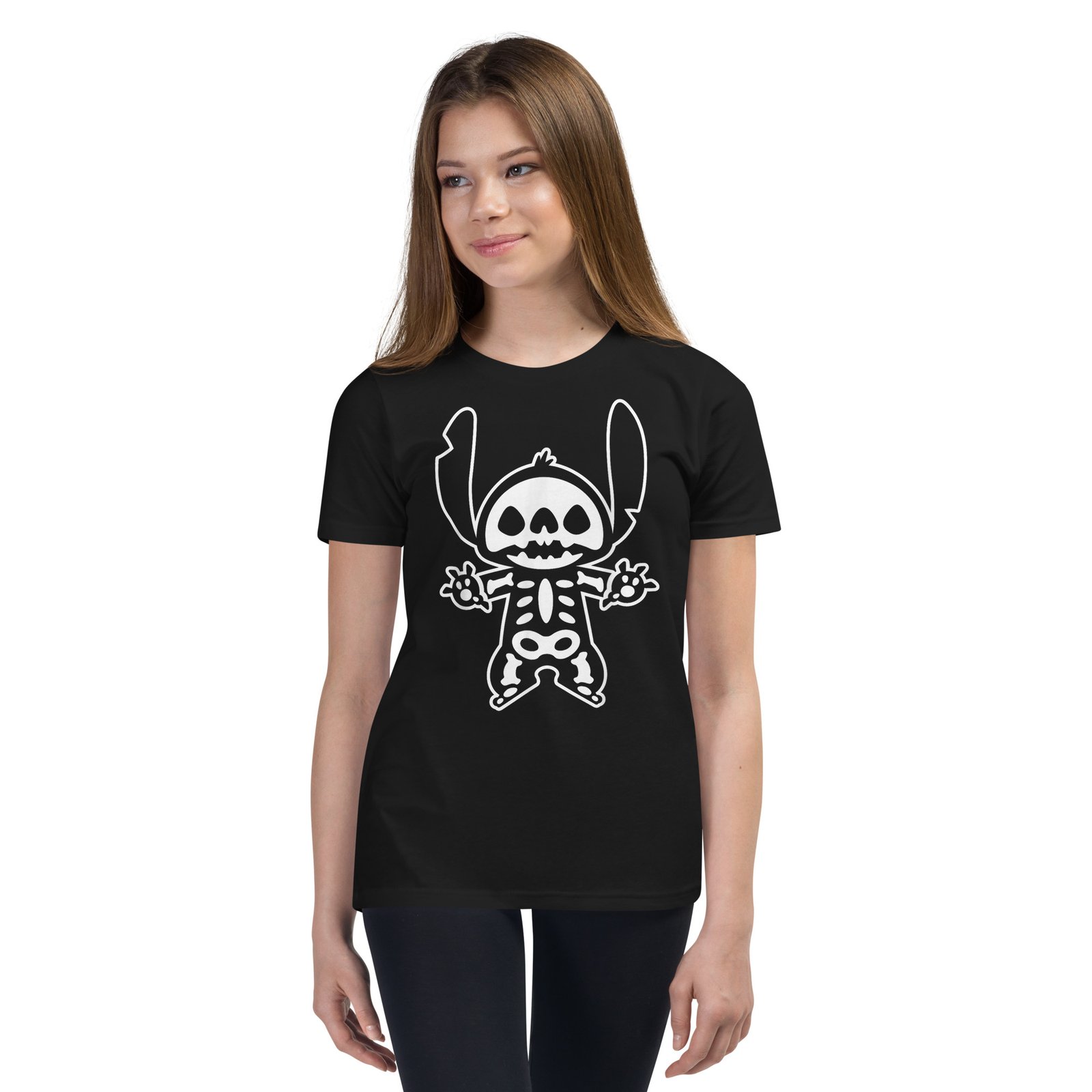 Stitch Halloween Skeleton T-Shirt - Image 4