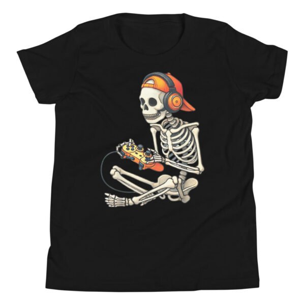 Halloween Skeleton Gamer Video Gaming Boys Kids Tees T-Shirt