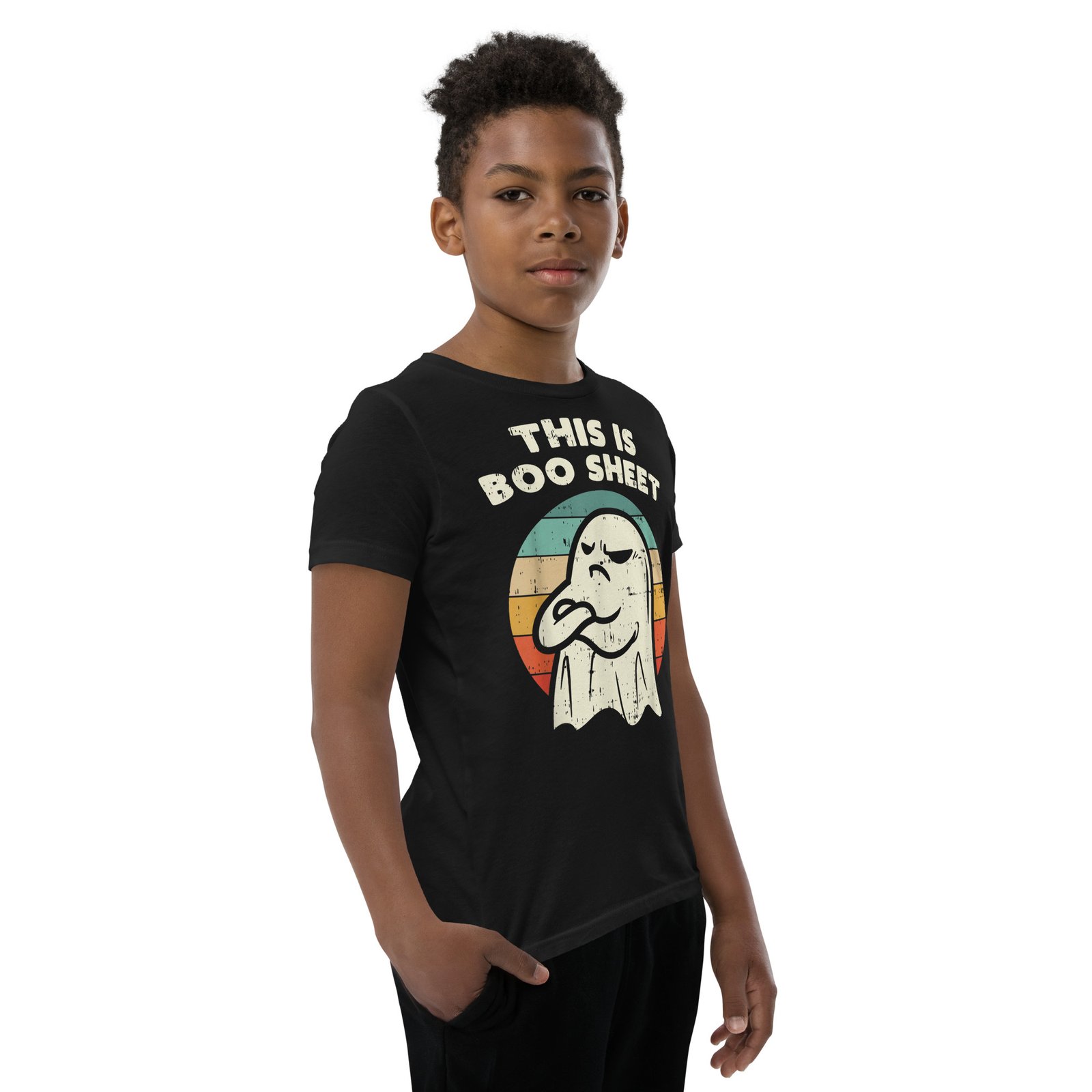 This Is Boo Sheet Ghost Retro Halloween Costume Men Women T-Shirt - Image 3