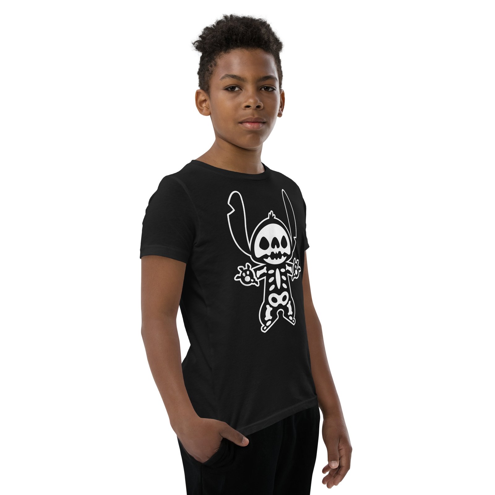 Stitch Halloween Skeleton T-Shirt - Image 3