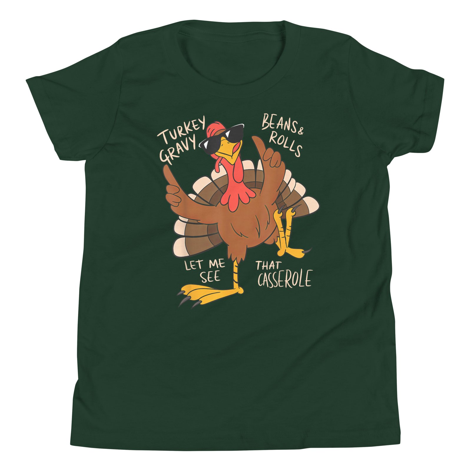 Turkey Gravy Beans And Rolls Casserole Funny Thanksgiving T-Shirt - Image 4