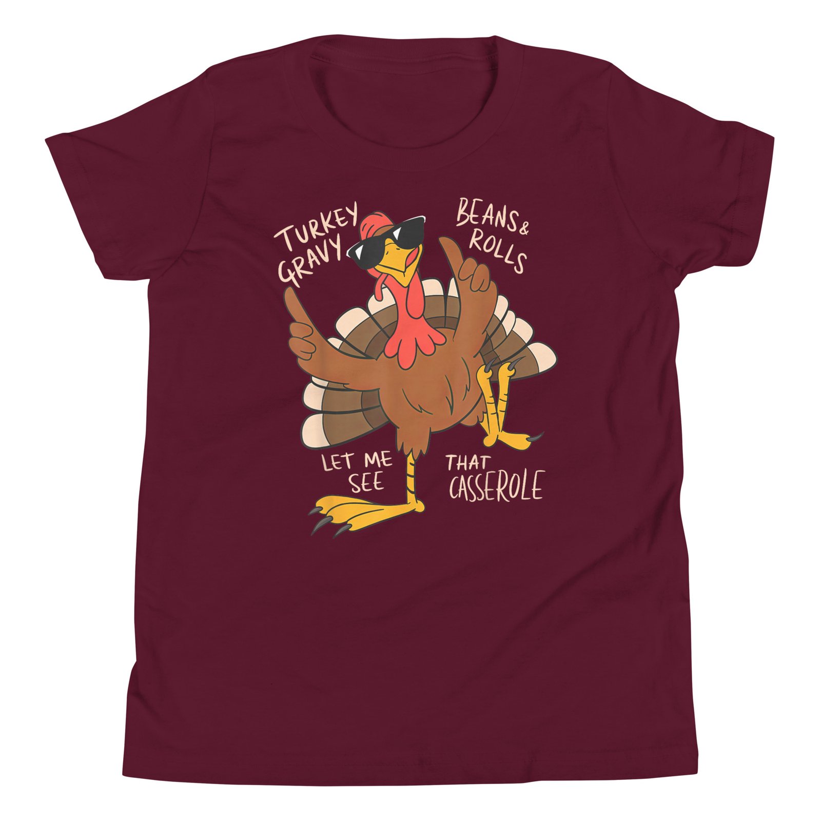 Turkey Gravy Beans And Rolls Casserole Funny Thanksgiving T-Shirt - Image 3