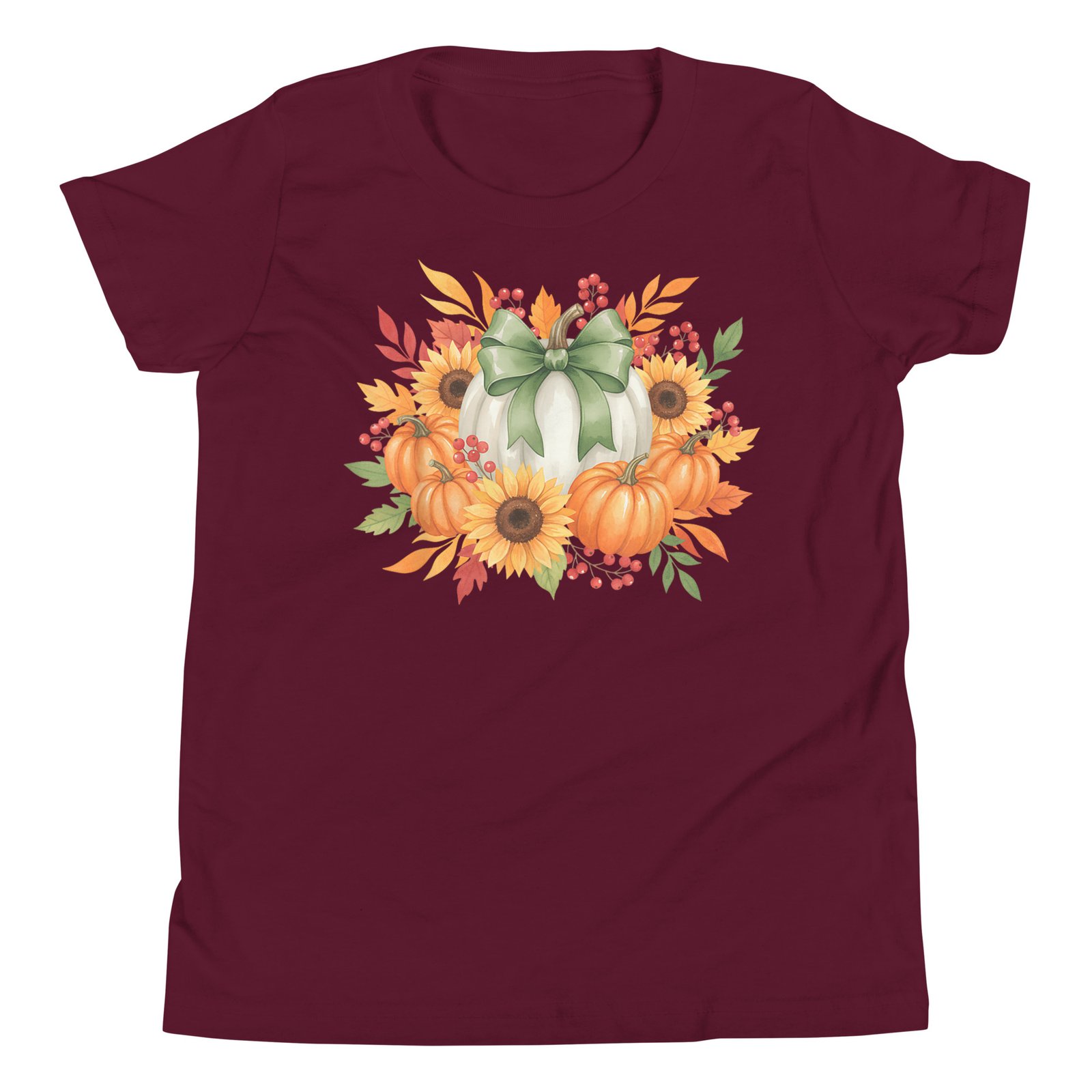 Sunflower Pumpkin Bouquet Fall Thanksgiving Autumn Holiday T-Shirt - Image 3
