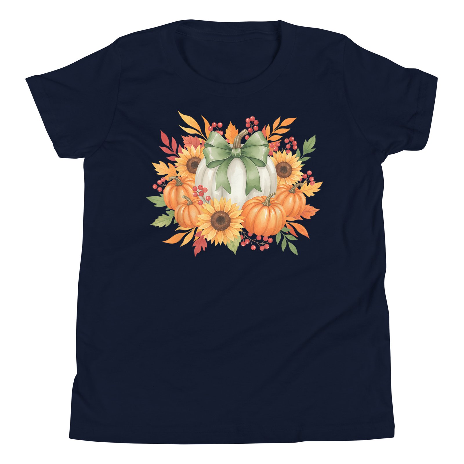 Sunflower Pumpkin Bouquet Fall Thanksgiving Autumn Holiday T-Shirt - Image 2