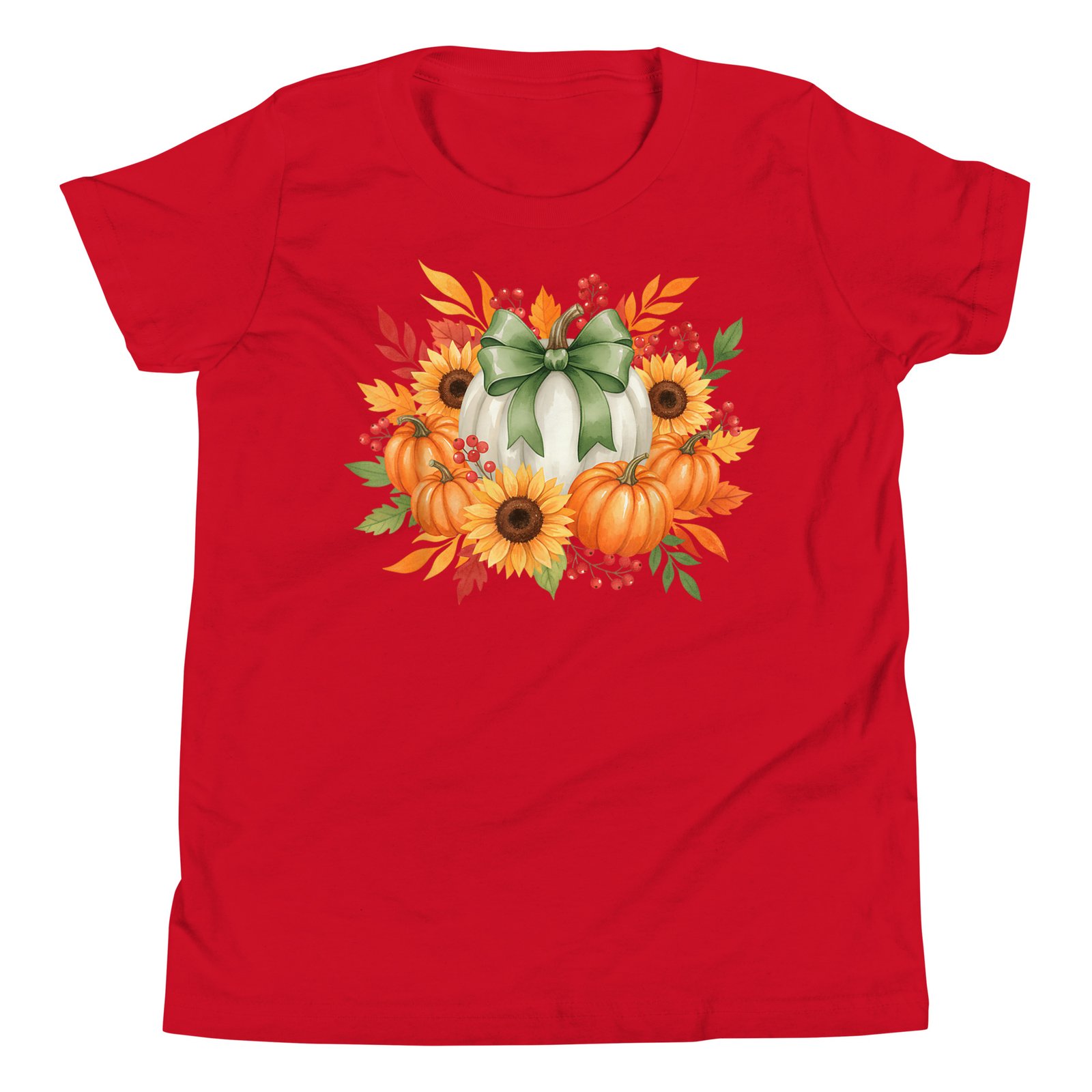 Sunflower Pumpkin Bouquet Fall Thanksgiving Autumn Holiday T-Shirt - Image 5