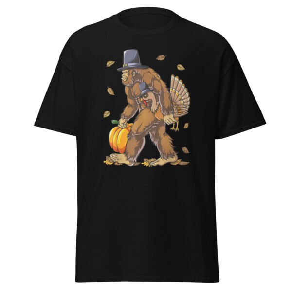 Bigfoot Pilgrim Turkey Pumpkin Thanksgiving Day Men T-Shirt