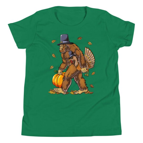 Bigfoot Pilgrim Turkey Pumpkin Thanksgiving Day T-Shirt